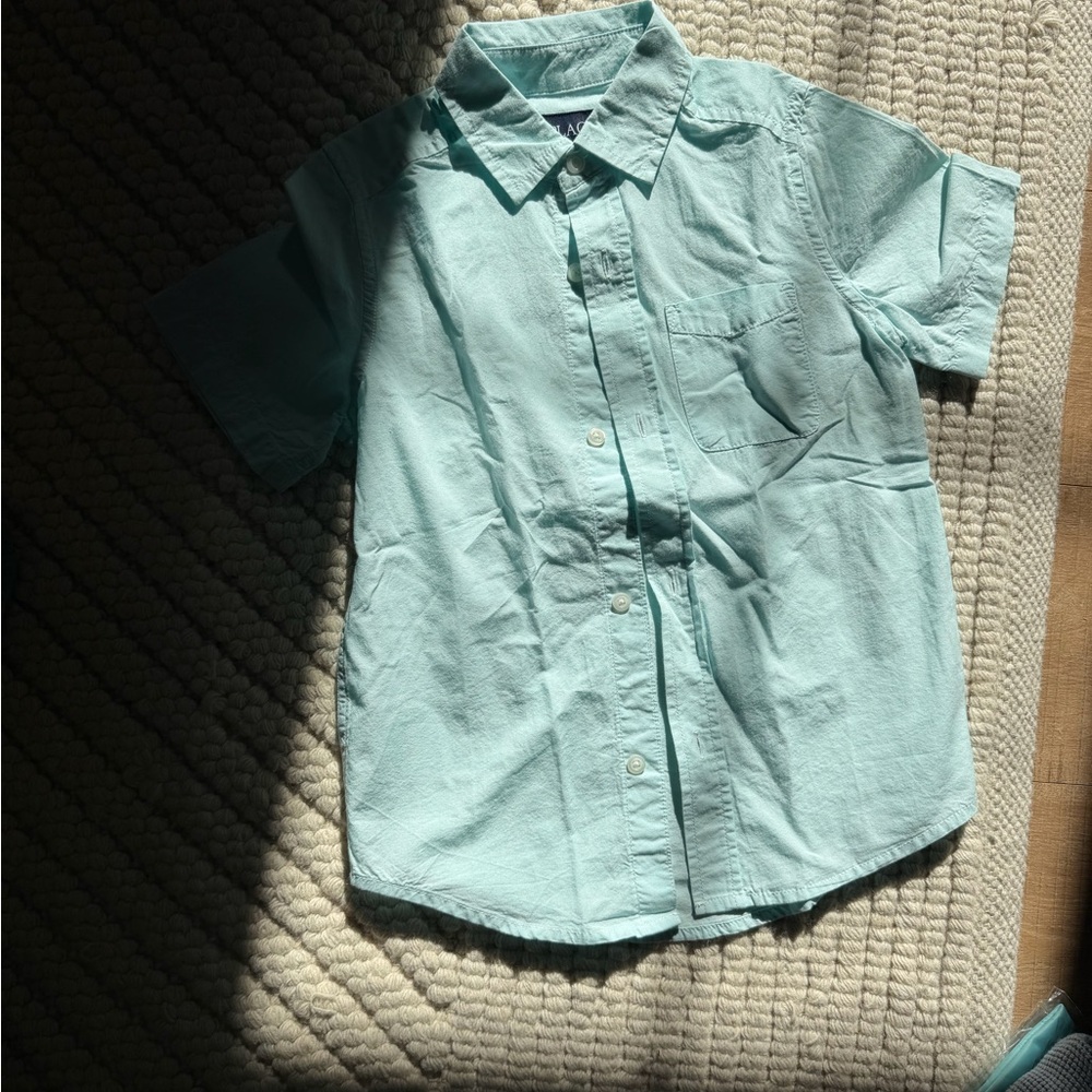 Place Aqua Short Sleeve Button Down Shirt